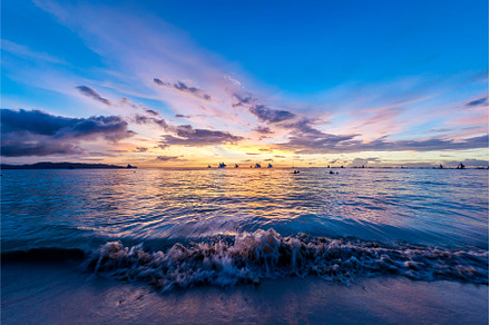 Sunset over the sea on Boracay, a Nature Photo by Elizaveta Galitskaya