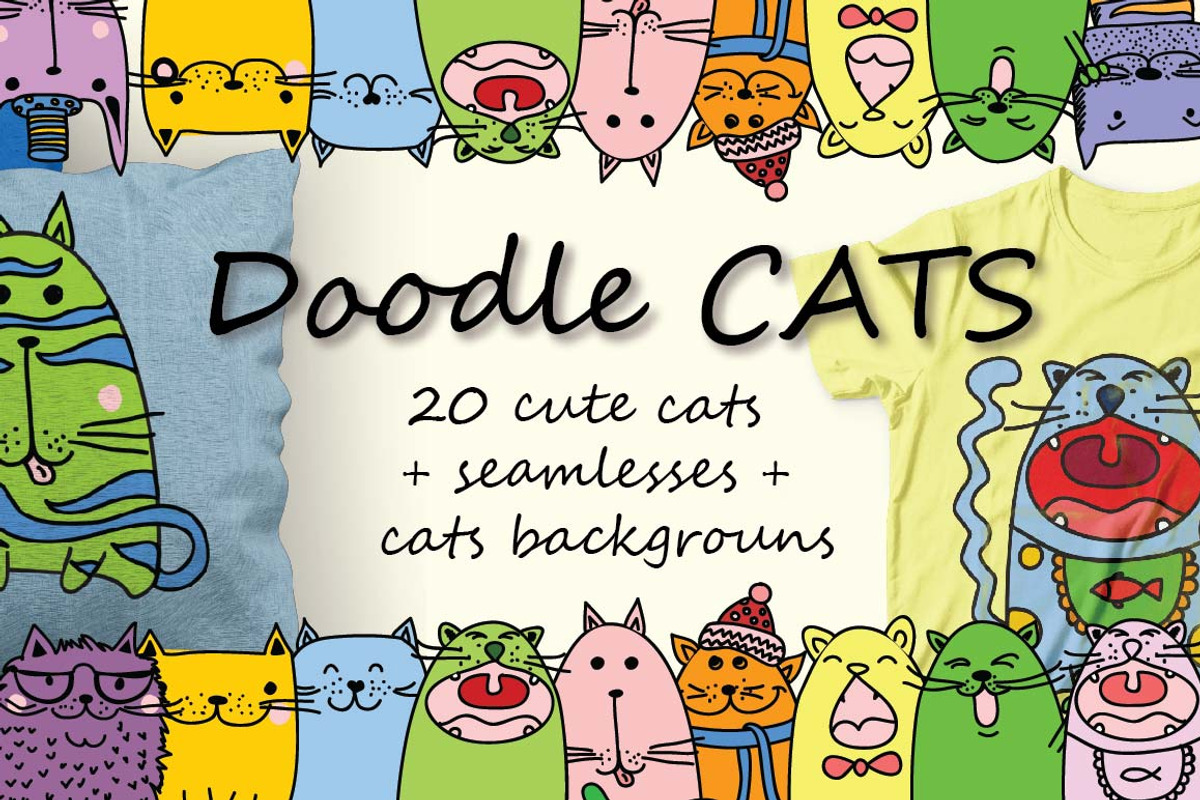 Doodle Cats, an Animal Illustration by Virinaflora (Photo 1 of 8)