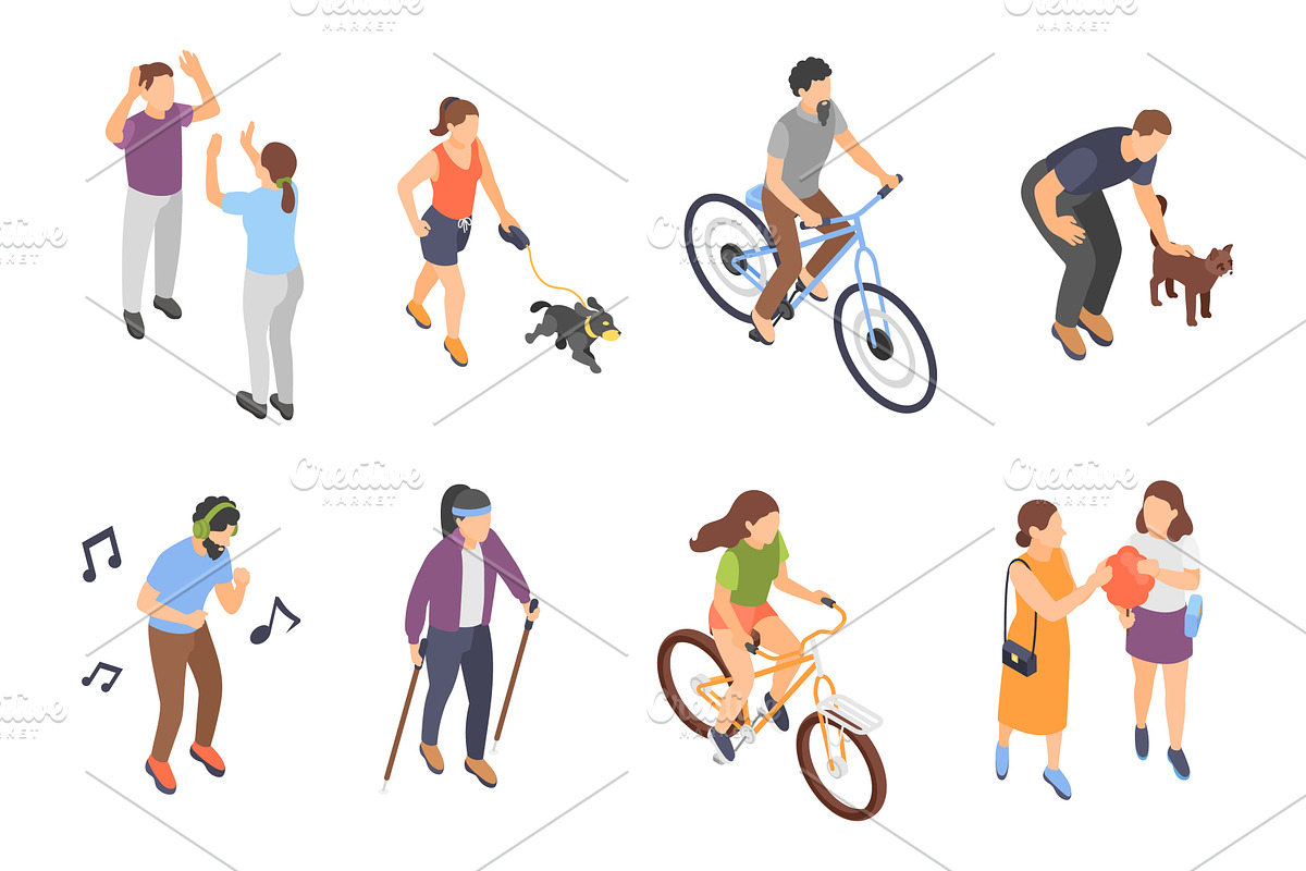 Isometric people characters, a Sport Illustration by Valerie Bodnar