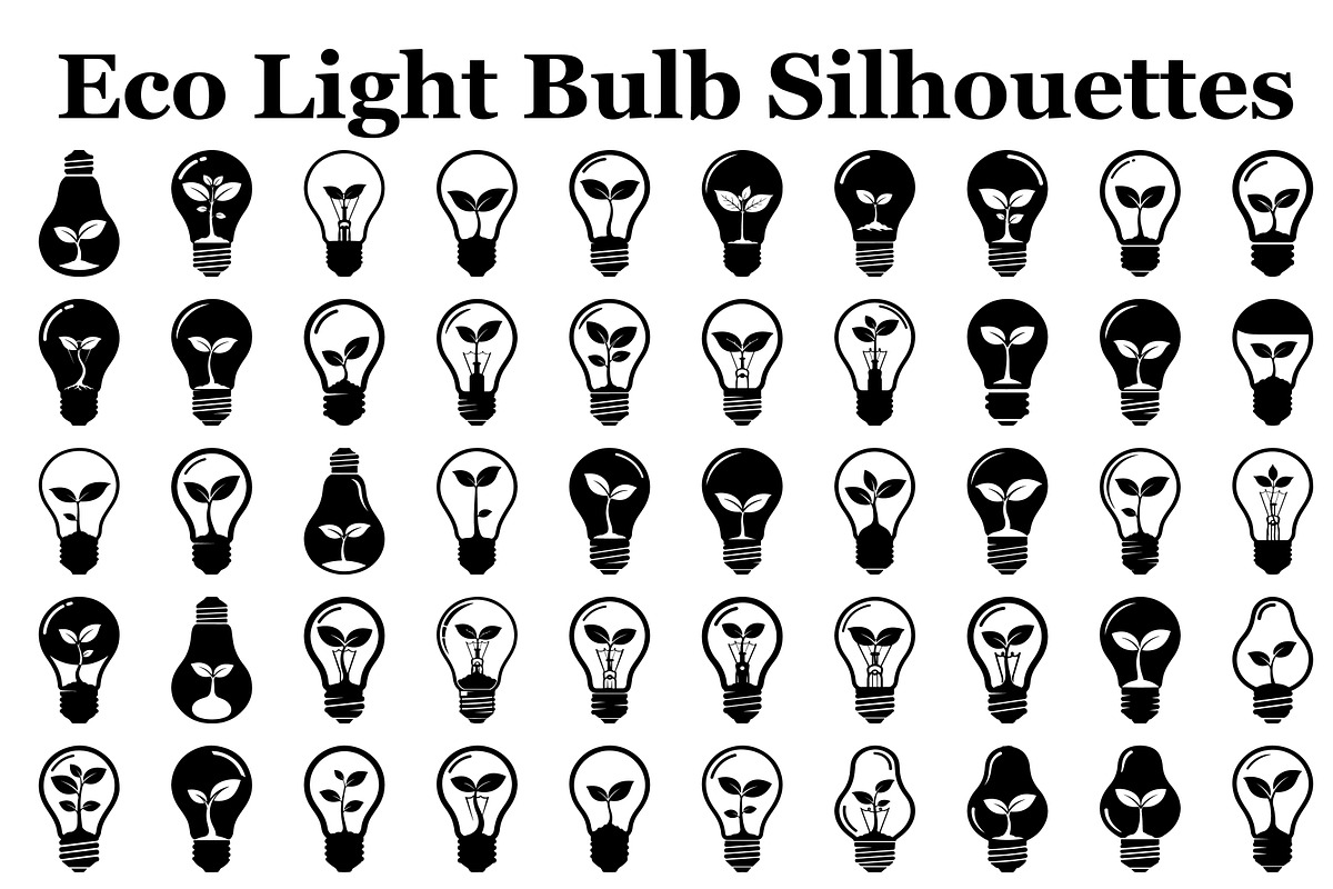 Eco Light Bulb Silhouettes, a Graphic by hafijul (Photo 1 of 14)