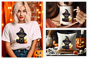 Halloween Cat Witch Clipart Bundle, a Seasonal Illustration by Creative Arslan (Thumbnail 6 of 9)