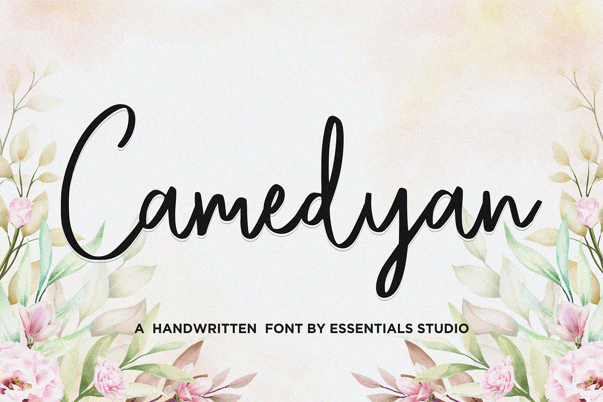 Camedyan, a Script Font by Essentials Studio (Photo 1 of 8)