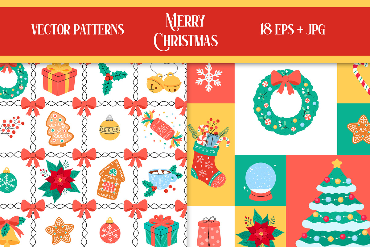 Christmas Vector Patterns Collection, a Pattern Graphic by AnnaViolet_store (Photo 7 of 10)