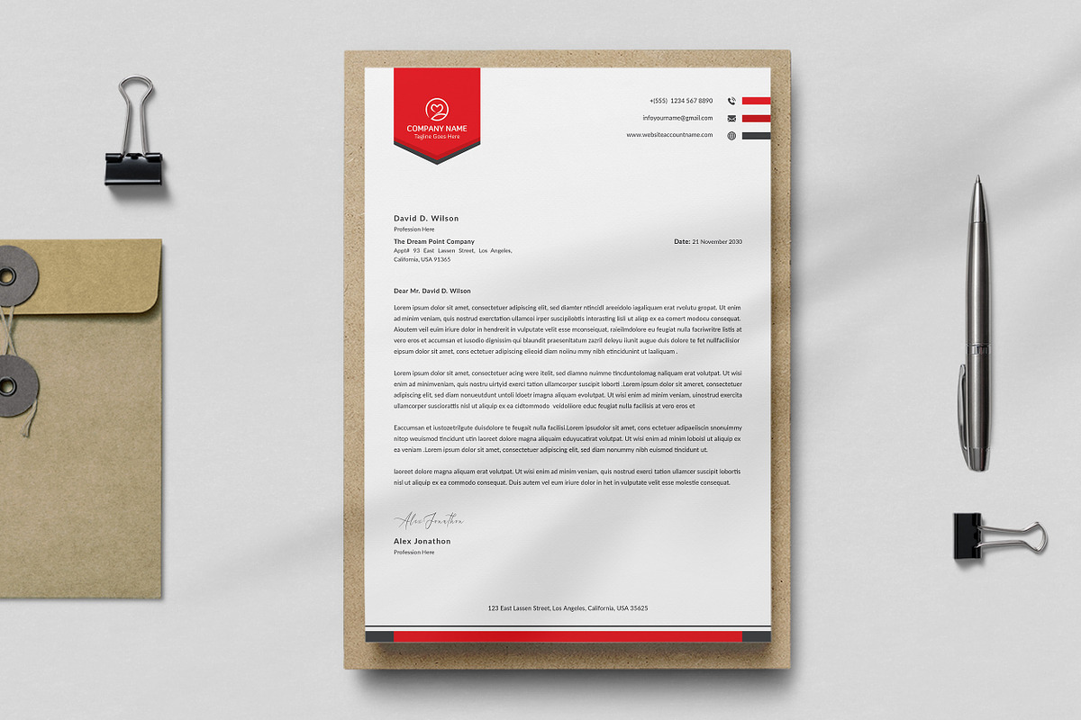 Letterhead Template, a Stationery Template by ResumeDevisers (Photo 1 of 6)