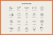 Monoline Covid-19 Prevention Icons, an Outline Icon by Space Between (Thumbnail 3 of 7)