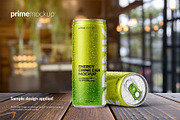 250 ml Energy Drink Can Mockup Set, a Cups & Container Mockup by PrimeMockup (Thumbnail 7 of 11)