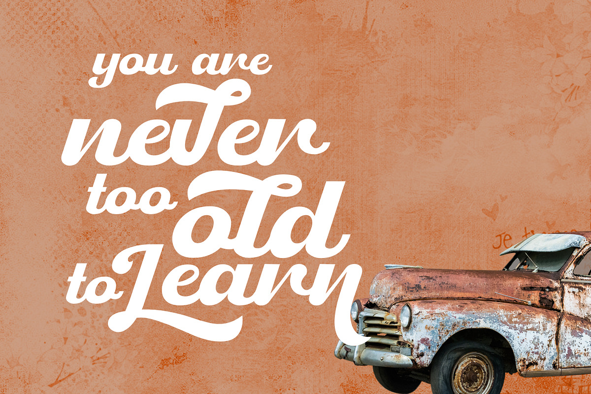 Retro Jump, a Script Font by windestrian (Photo 2 of 8)