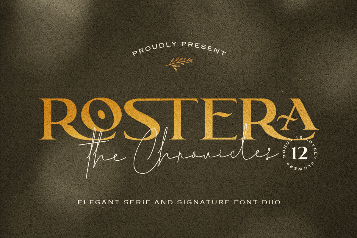 Rostera the Chronicles font duo, a Serif Font by Angin Studio (Photo 1 of 15)