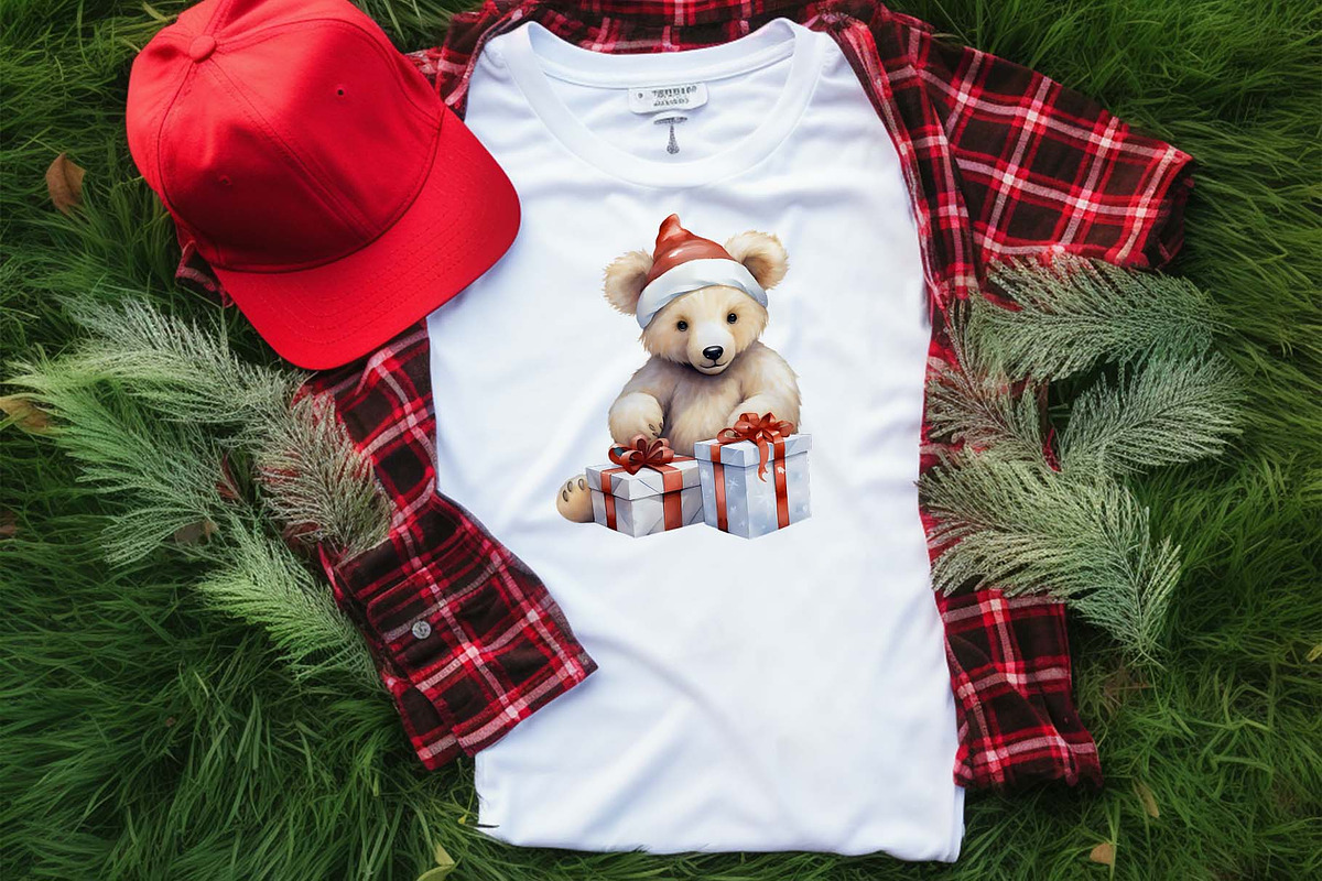 Christmas Polar Bear Clipart, an Illustration by Moon Studio (Photo 4 of 7)