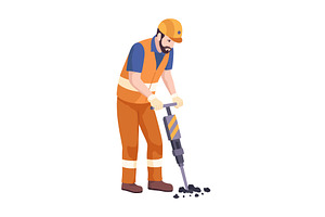 Construction Worker Utilizing, an Illustration by Things for designers