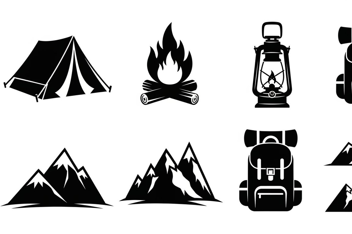 Camping Adventure Silhouette Icon, an Illustration by Artivon (Photo 11 of 51)
