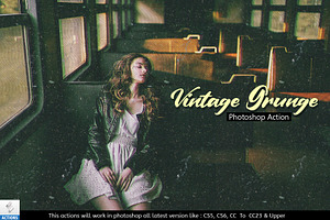 Vintage Grunge photoshop Action, an Action Add-On by Vatdesign
