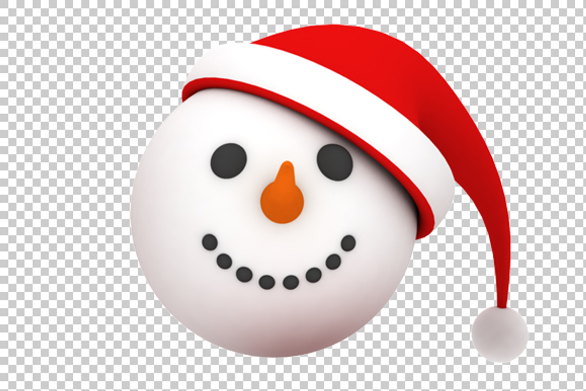 Snowman Face - 3D Render PNG