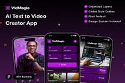 VidMagicAI Text to video creator app, an UI Kit Template by Creative Perspective (Thumbnail 1 of 6)