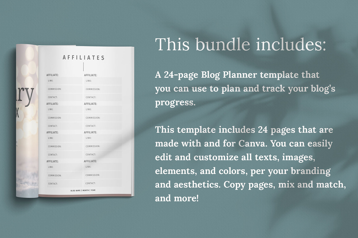 Blog Planner Canva Template, a Stationery Template by Studio Sugoi (Photo 2 of 8)