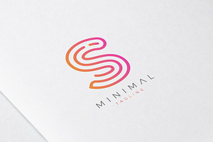 Minimal Line Initial Letter S Logo