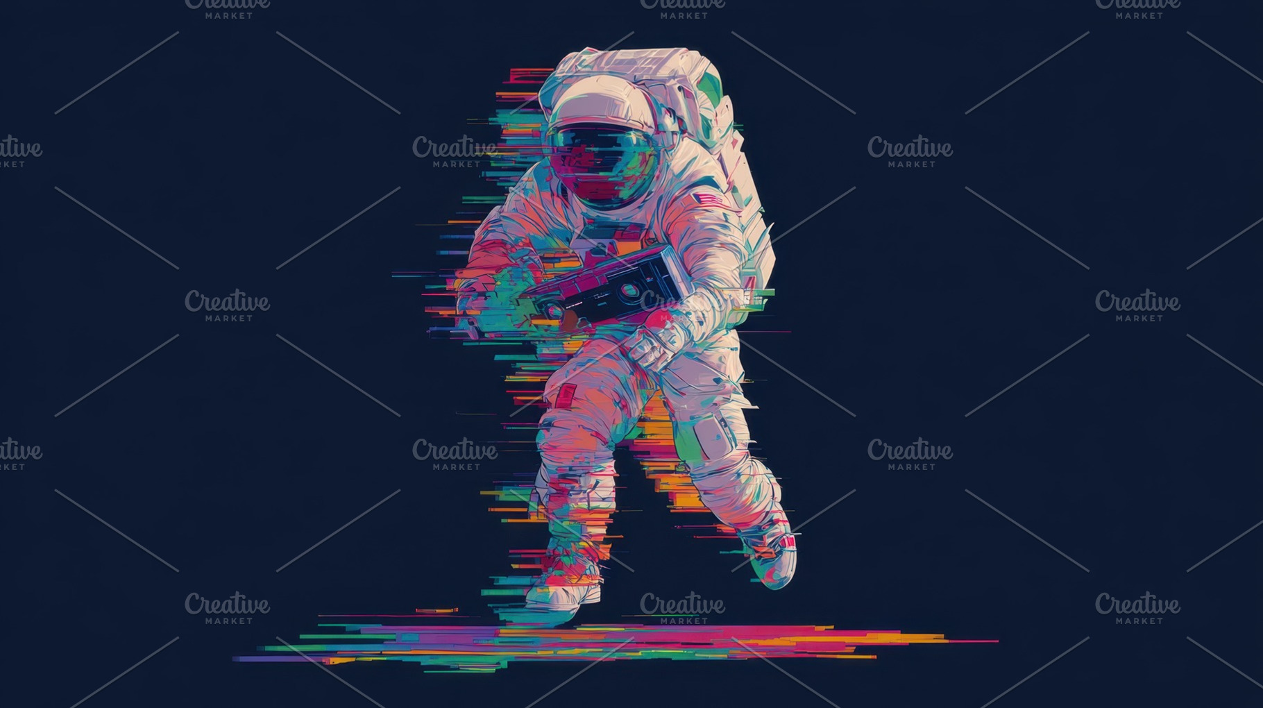 Colorful space astronaut run, a Photo by Beautiful things