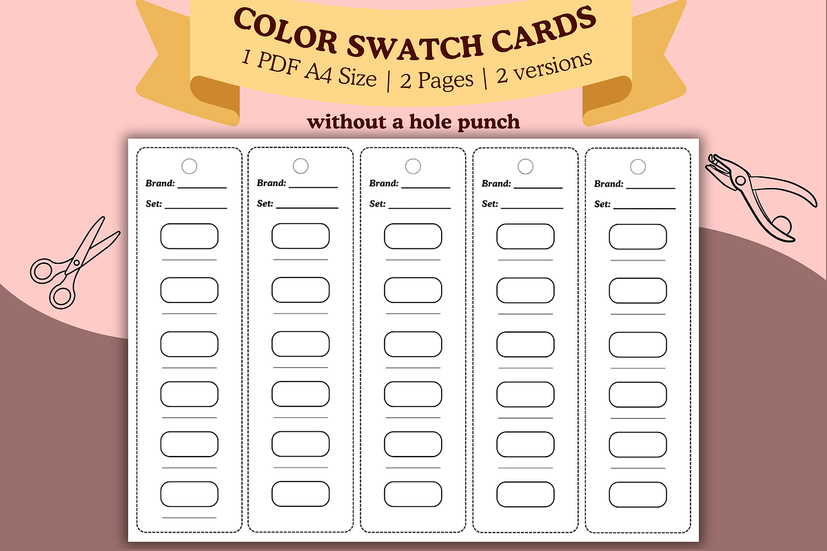 COLOR SWATCH CARD TEMPLATE PDF PNG, a Decorative Illustration by Vachira Digital Studio (Photo 2 of 4)