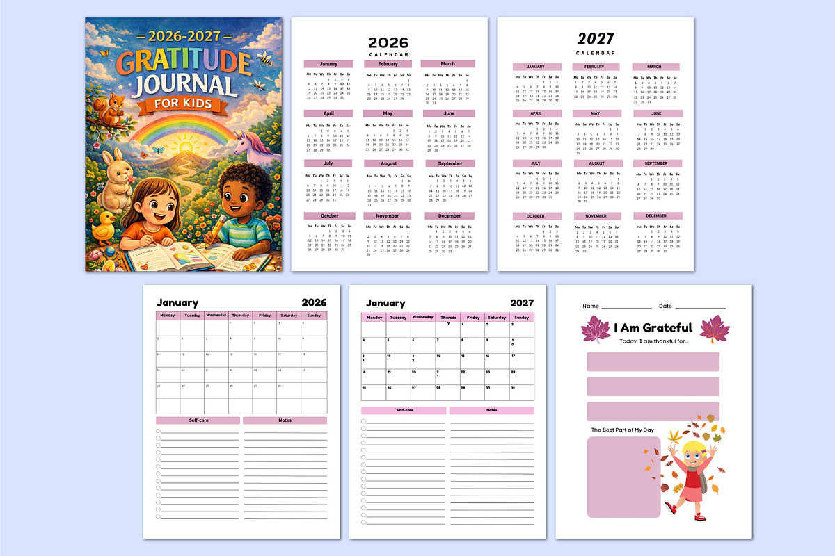 2026–2027 Gratitude Journal for Kids, a Stationery Template by Shumaya (Photo 4 of 5)