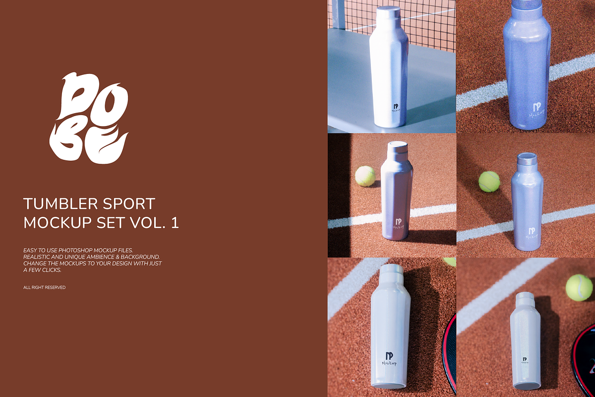 Tumbler Sport Mockup Set - Vol 1, a Merchandise Mockup by DOBE Studio (Photo 1 of 4)