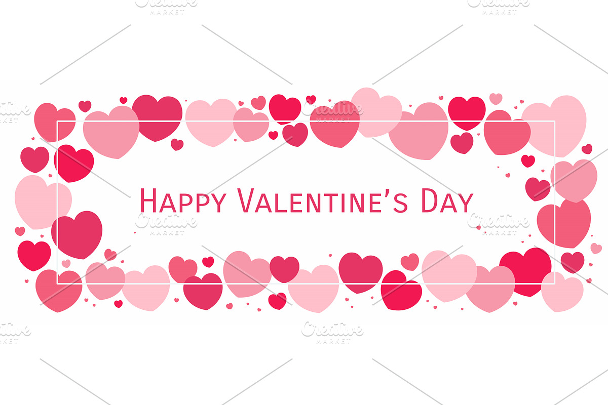 Red, pink hearts Valentines day, an Illustration by sceptical cactus
