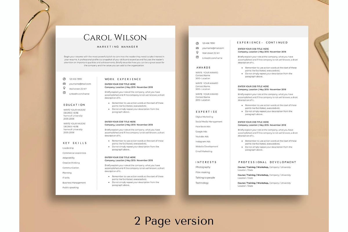 Word resume & cover letter template, a Resume Template by Climbwithelevator (Photo 2 of 10)