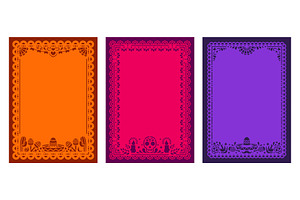 Mexican border frames, papel picado