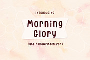 Morning Glory cute handwritten font, a Handwritten Font by jyllyco (Thumbnail 1 of 7)