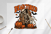 Halloween Dead Tired Skeleton Coffin, a Seasonal Illustration by Canvas Craft (Thumbnail 6 of 6)