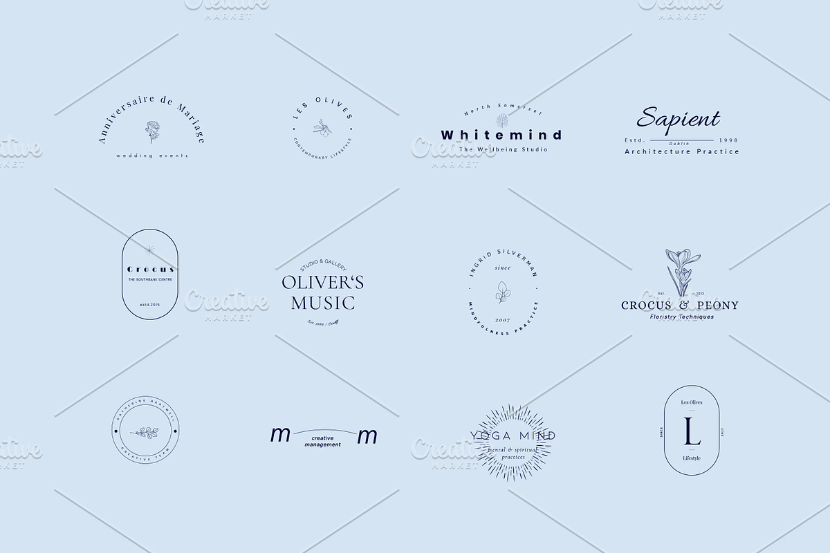 Crocus, Pre-made logo Set of 24, a Branding & Logo Template by Art pages (Photo 4 of 10)