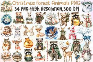Christmas Enchanted Forest Animals P, an Illustration by Sublimation Artist