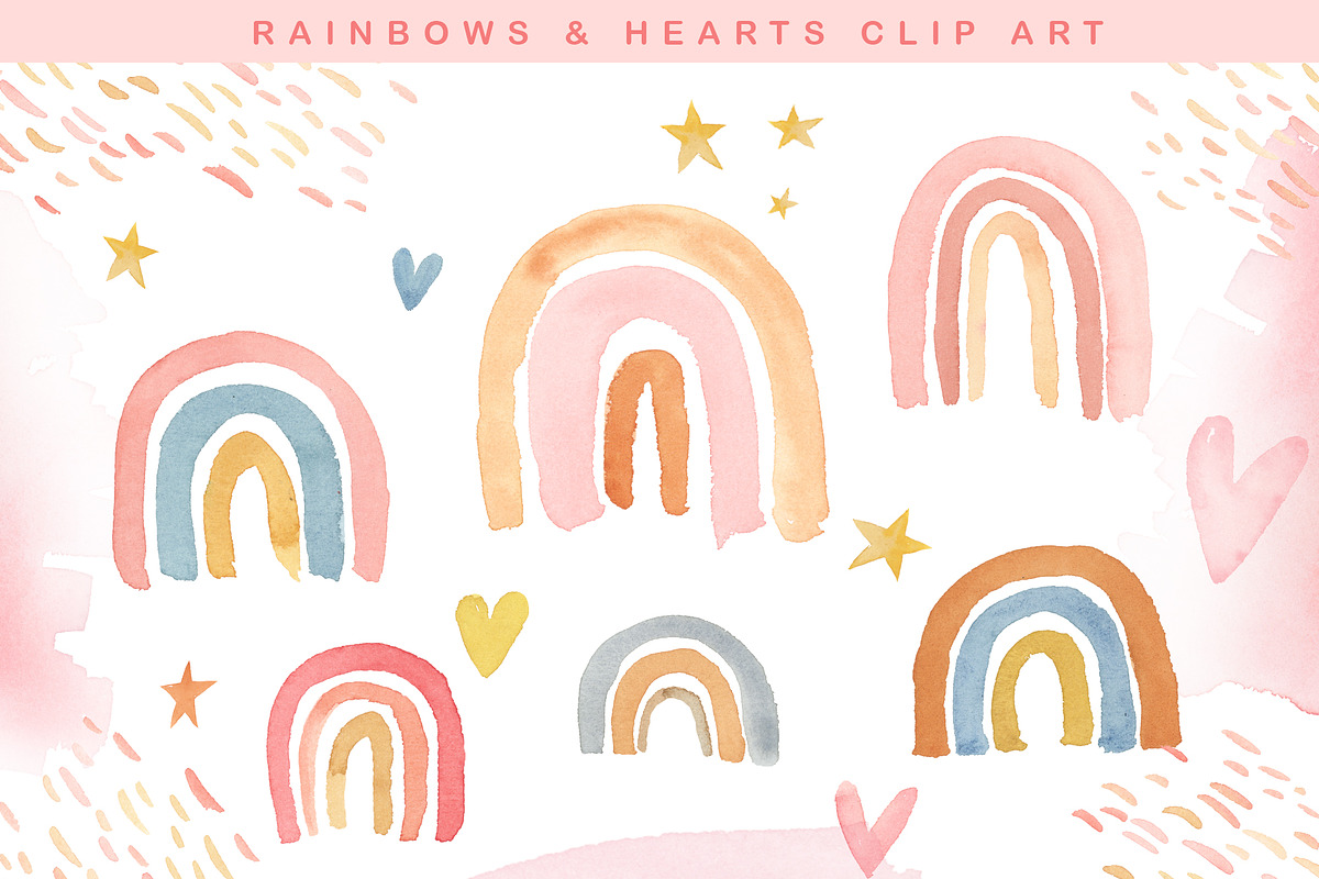 Rainbow Watercolor Clip Art, an Object Graphic by Hello Muse Design (Photo 1 of 5)