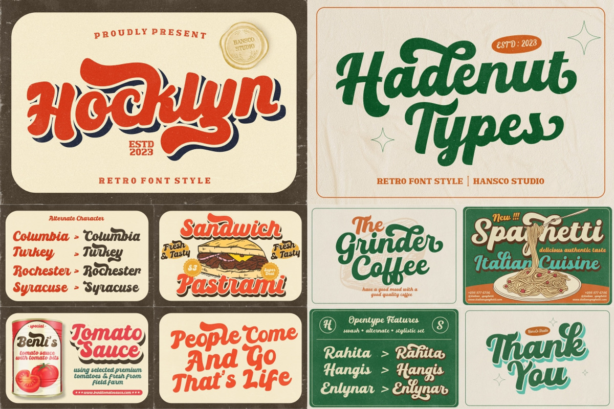 Retro Vintage Font Bundle - SALE!, a Handwritten Font by HansCo Studio (Photo 9 of 14)