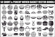 50 Woven Basket Vector Bundle, an Illustration by Designs_River (Thumbnail 1 of 51)