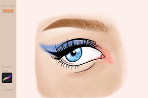 Realistic Eye Stamp Portrait Make Up