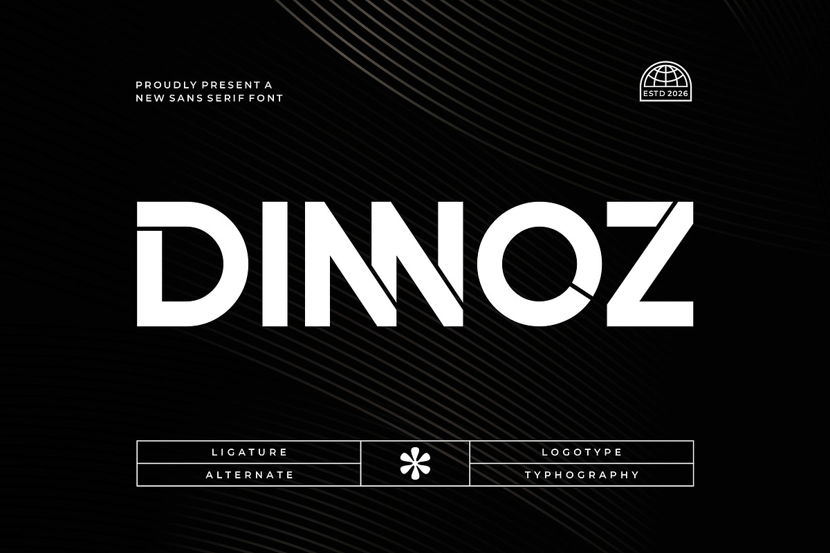 Dinnoz || Futuristic Sans Serif Font, a Sans Serif Font by Ermedia Studio (Photo 1 of 10)