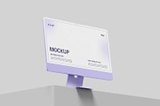 New iMac 24 Desktop Mockup, a Mac Mockup by RamStudio2 (Thumbnail 7 of 16)