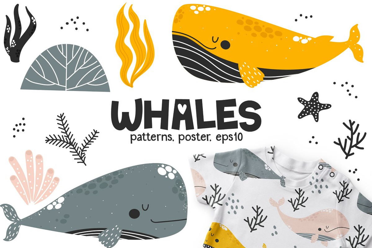 Whales - Cute Character, an Animal Illustration by Sumacj (Photo 1 of 8)