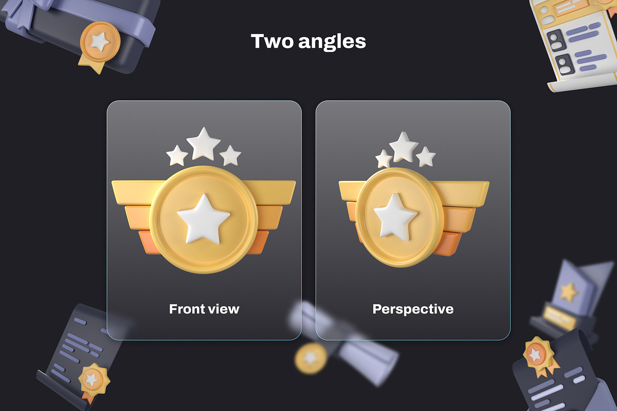 Rewards 3D Icon Set, an Object 3D Model by Nate Studios (Photo 3 of 5)