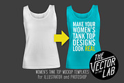 Women's Tank Top Mockup Templates, a Shirt Mockup by TheVectorLab (Thumbnail 1 of 4)