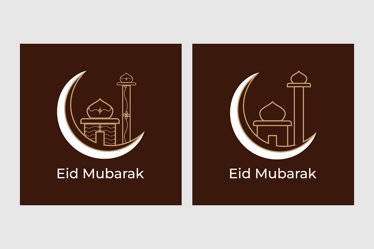 Eid Mubarak greeting card design, a Decorative Illustration by Lakhan1998 (Photo 3 of 6)