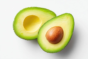 Freshly sliced ripe avocado revealing creamy texture and healthy seed on a ligh, a Food & Drink Photo by AlyaAnd