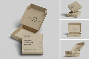 Realistic Box Packaging Mockup PSD