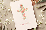 Watercolor Flowers & Greenery Cross, a Decorative Illustration by MayaNavits (Thumbnail 8 of 8)