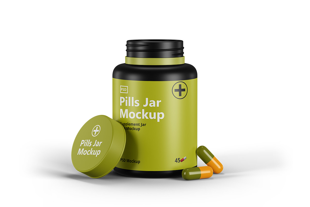 Pills Jar Mockup, a Cups & Container Mockup by GraphicsPixel (Photo 5 of 5)