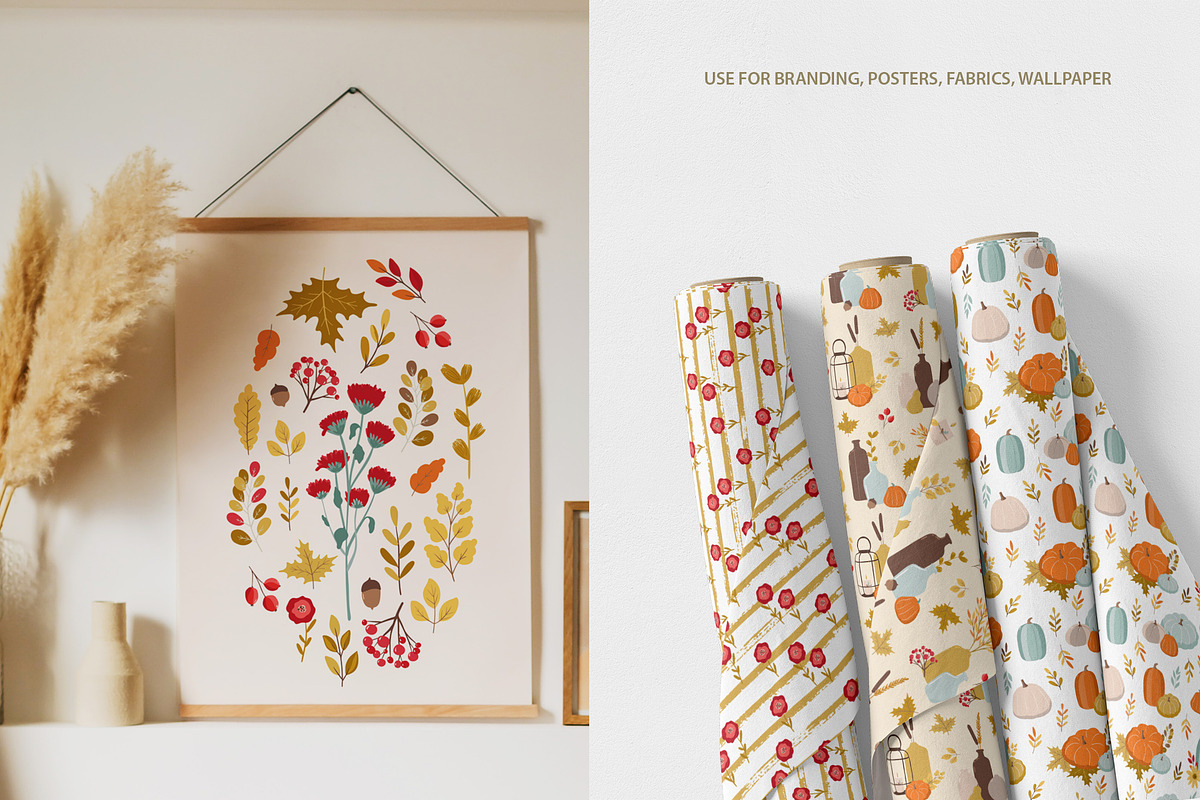 Autumn mood patterns&clipart bundle, a Food Illustration by Cozy pattern shop (Photo 7 of 10)