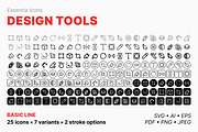 Design tools icons (Line), an Outline Icon by Totto House (Thumbnail 2 of 3)