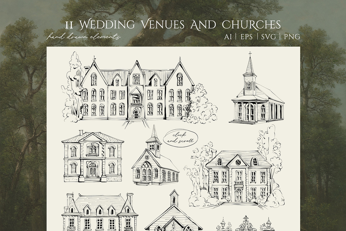 Vintage Wedding Line Art Collection, an Object Illustration by Berentine.art (Photo 7 of 14)