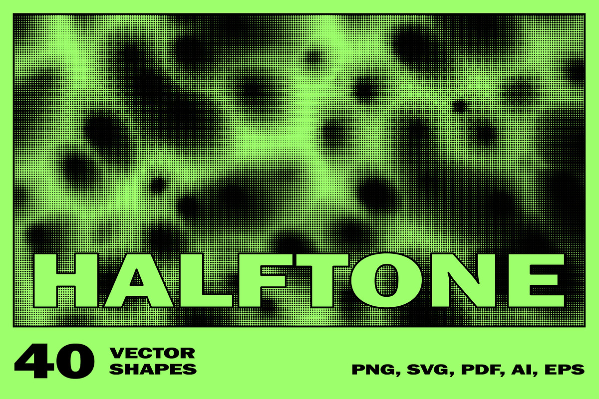40 Halftone Vector Shapes, an Object Graphic by Pykhtik Design Shop (Photo 1 of 6)
