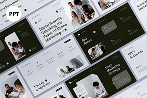 Gray Modern Digital Marketing PPT, a Presentation Template by graphicook